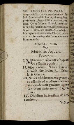 Caput VIII. De Meteoris Aqueis.