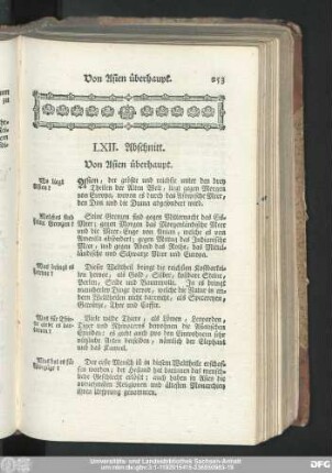 LXII. Abschnitt. Von Asien überhaupt.