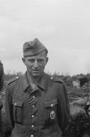 Zweiter Weltkrieg. Frontbilder. Sowjetunion. Porträt eines Angehörigen der deutschen Wehrmacht