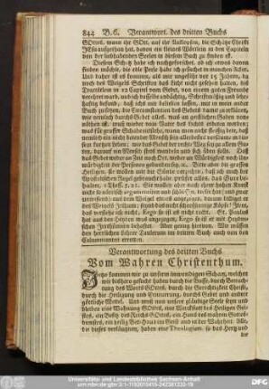Verantwortung des dritten Buchs Vom Wahren Christenthum.