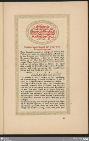 Gebrauchsanweisung für Papiere der Gruppe III