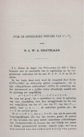 Over de ondeelbare deelers van [...]