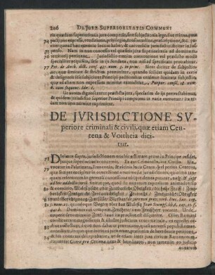 De Iurisdictione Superiore criminali & civili, quae etiam Centena & Voitheia dicitur.