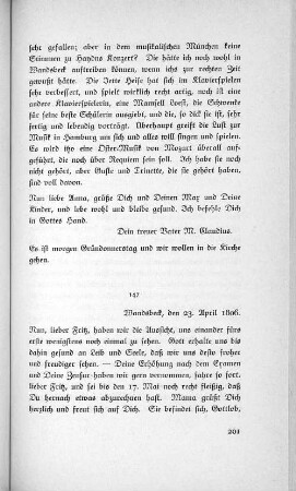 147 Wandsbeck, den 23. April 1806.