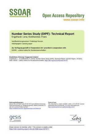 Number Series Study (DIPF): Technical Report