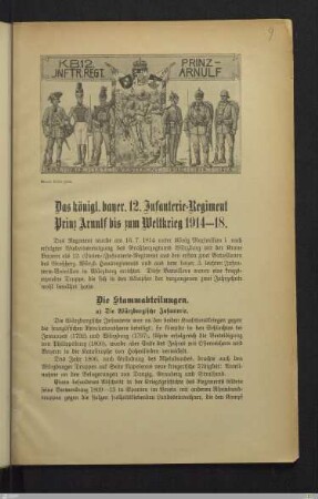 Das königl. bayer. 12. Infanterie-Regiment Prinz Arnulf bis zum Weltkrieg 1914-18