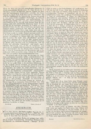 705-706 [Rezension] Weber, Otto, Karl Barths kirchliche Dogmatik