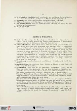 Textilien, Stickereien (Nr. 789-822)