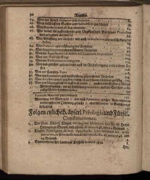 Folgen etzliche käyserl. Privilegia und Fürstl. Constitutiones