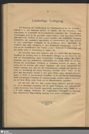 Letztwillige Verfügung