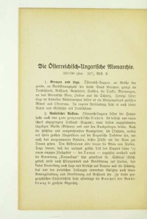 Die Österreichisch-Ungarische Monarchie