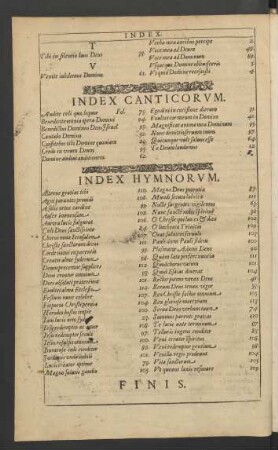 Index Canticorum.
