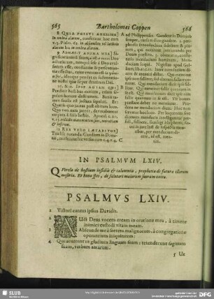 In Psalmum LXIV.[i.e. LXIII.] Psalmus LXIV. [i.e. LXIII.]