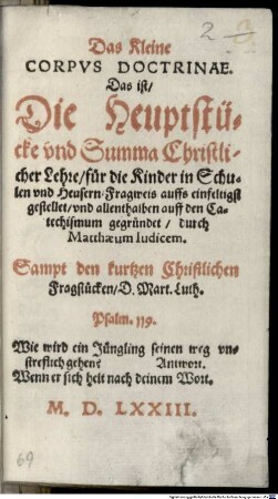 Das Kleine Corpus Doctrinae