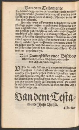 Van dem Testamente Jhesu Christi.