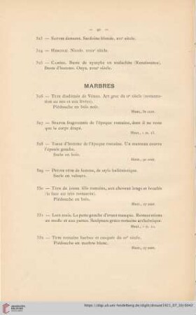 Marbres (Nr. 326 - 353)