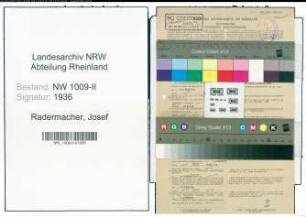 Entnazifizierung Josef Radermacher , geb. 28.04.1921 (Werkmeister)
