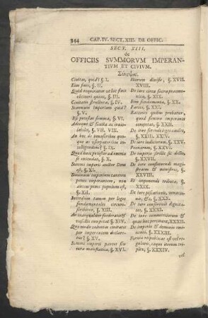 Sect. XIII. de Officiis Summorum Imperantium Et Civium.