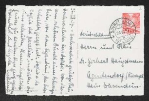Brief von Bernhard Ercklentz und Angela Ercklentz an Margarete Hauptmann und Gerhart Hauptmann