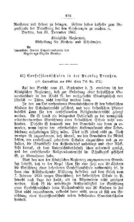 Confessionsschulen in der Provinz Preußen : [V. Elementarschulwesen]