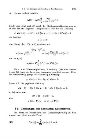 § 5. Gleichungen mit konstanten Koeffizienten.