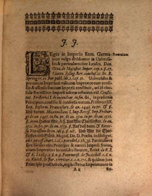 Disputatio Juridica De Statutis Civitatum Imperii Liberarum Et Immediatarum