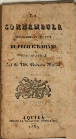 La sonnambula : melodramma in due atti