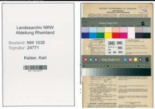 Entnazifizierung Karl Kaiser , geb. 13.06.1901 (Kaufmaennischer Angestellter)