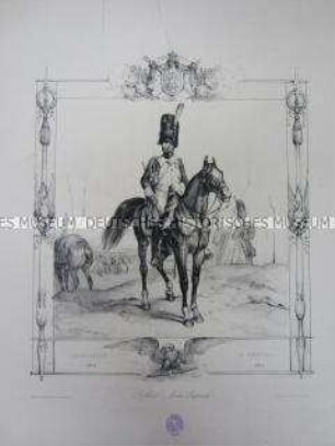 Uniformdarstellung, Gemeiner des Grenadier-Regiments zu Pferd, Frankreich, 1812/1814.