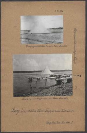 Bergungsarbeiten im Hafen von Giurgiu, Januar - Februar, Juni 1917: Sprengung eines Schlepps 12 m unter Wasser
