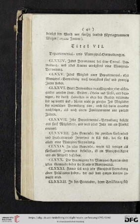 Titel VII: Departemental = und Munizipal = Verwaltungen