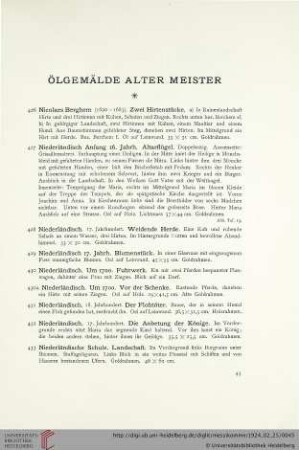 Ölgemälde alter Meister (Nr. 426-447)