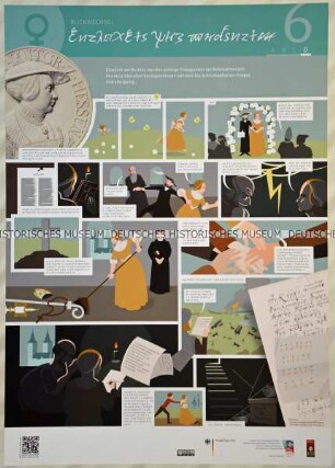 Plakat der konfektionierten Wanderausstellung "Here I stand - Martin Luther, die Reformation und die Folgen" (6D)