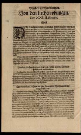 Von den kirchen ubungen/ Der XXIIII. Artickel.