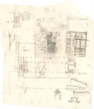 Hildebrand, Adolf von; München, Perfallstr.; Haus Hildebrand - Grundrisse, Teilgrundrisse, Perspektive, Details