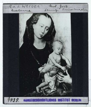 Weyden, Diptychon von Philip de Croÿ mit der Madonna und dem Kind (San Marino, Huntington 26.105) : Madonna