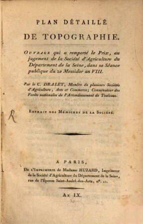 Plan détaillé de topographie