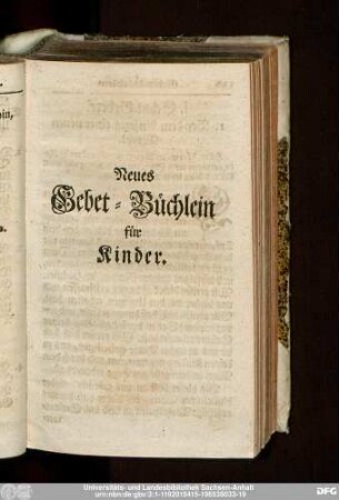 Neues Gebet-Büchlein für Kinder.