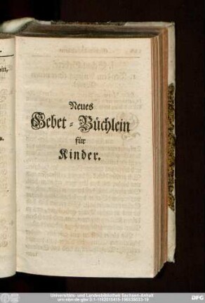 Neues Gebet-Büchlein für Kinder.