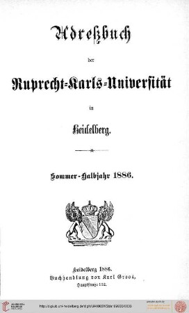 Sommersemester 1886