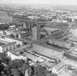 Lebuser Vorstadt von Frankfurt/Oder : Blickrichtung Nordosten nach Słubice