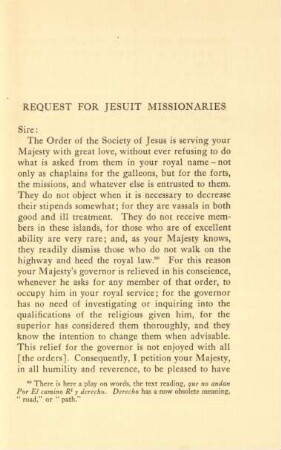 Request for Jesuit missionaries