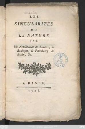 Les Singularités De La Nature