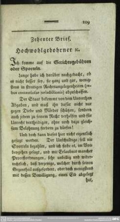 Zehenter Brief