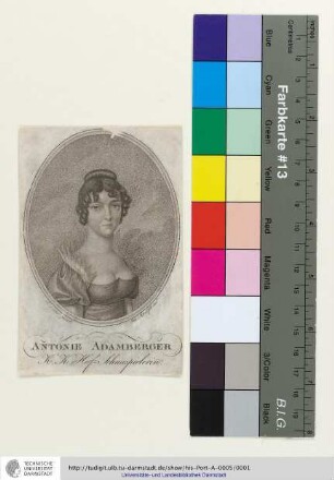 Antonie Adamberger, K. K. Hof-Schauspielerin