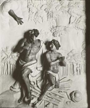 Die Opferung Abrahams (oberes Relief)