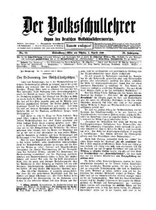 Der Leidensweg des Reichsschulgesetzes