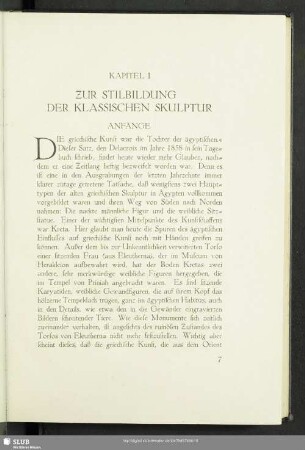 Kapitel I. Zur Stilbildung Der Klassischen Skulptur