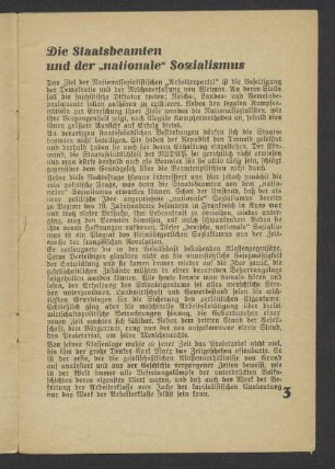 Die Staatsbeamten und der "nationale" Sozialismus