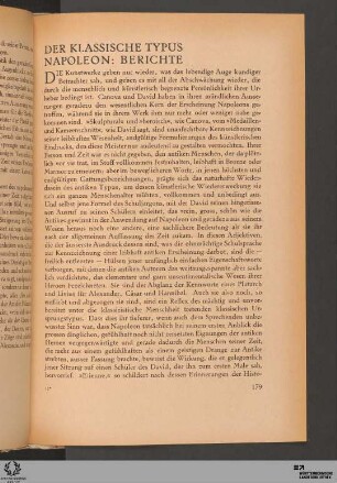 Der klassische Typus Napoleon: Berichte